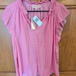 Philosophy Ruffled Pink Blouse